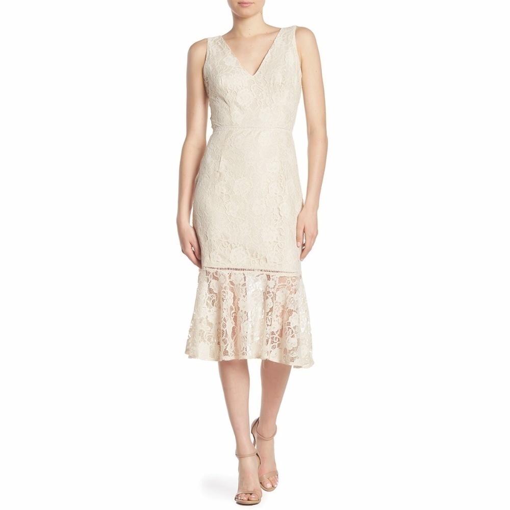 Alexia Admor Kourtney Lace Midi Sleeveless Dress